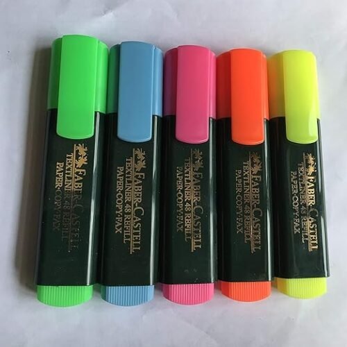 HIGHLIGHTER – FABER CASTELL (BLUE,GREEN,ORANGE,PINK YELLOW)
